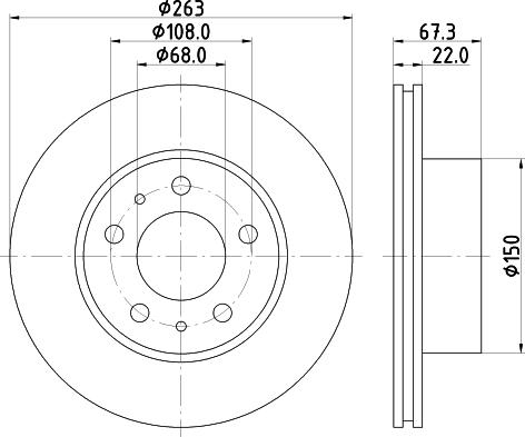 HELLA 8DD 355 100-341 - Disque de frein cwaw.fr