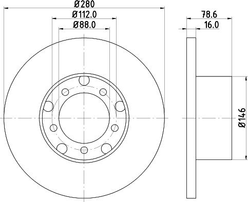 HELLA 8DD 355 100-201 - Disque de frein cwaw.fr