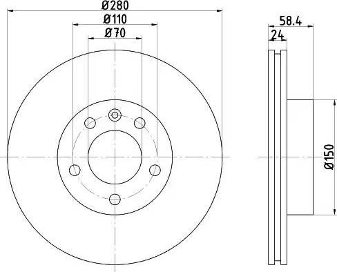 HELLA 8DD 355 101-511 - Disque de frein cwaw.fr