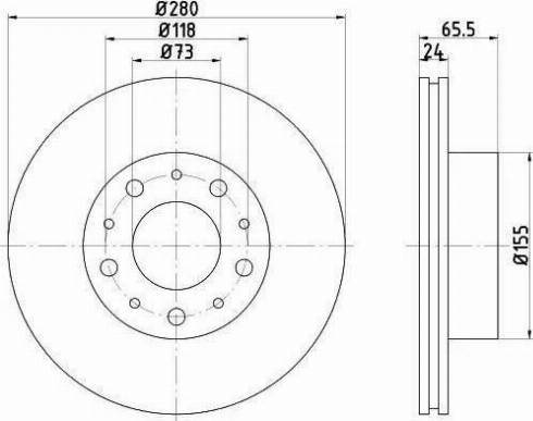 HELLA 8DD 355 109-001 - Disque de frein cwaw.fr