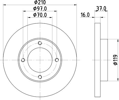 HELLA 8DD 355 108-491 - Disque de frein cwaw.fr