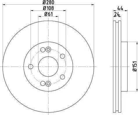 HELLA 8DD 355 108-631 - Disque de frein cwaw.fr