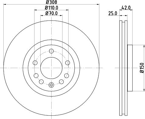 HELLA 8DD 355 108-232 - Disque de frein cwaw.fr