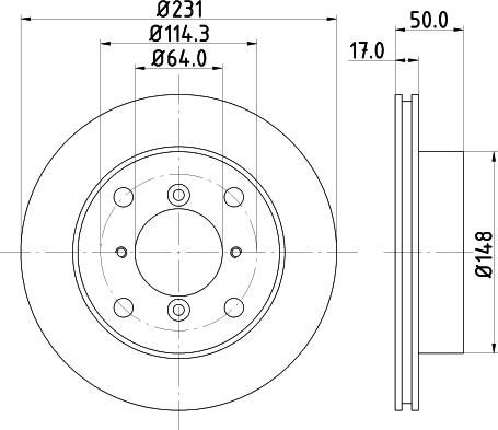 HELLA 8DD 355 103-921 - Disque de frein cwaw.fr