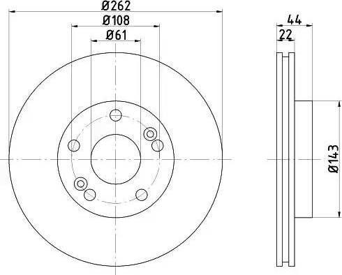 HELLA 8DD 355 103-521 - Disque de frein cwaw.fr