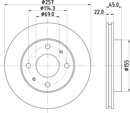 HELLA 8DD 355 103-291 - Disque de frein cwaw.fr