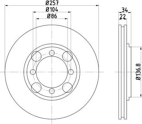 HELLA 8DD 355 103-281 - Disque de frein cwaw.fr