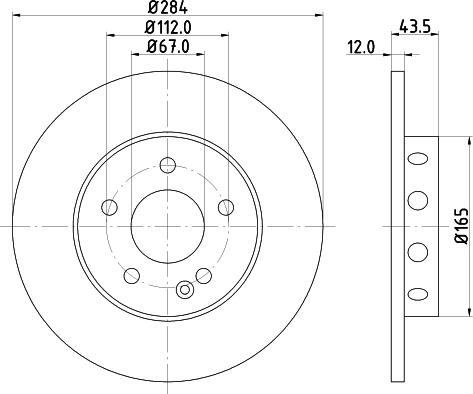 HELLA 8DD 355 102-951 - Disque de frein cwaw.fr