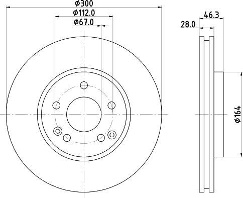 HELLA 8DD 355 107-501 - Disque de frein cwaw.fr