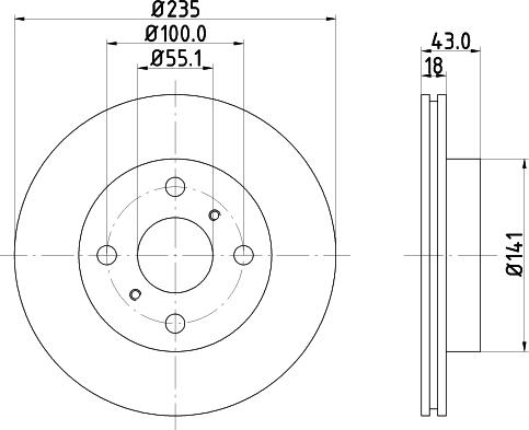 HELLA 8DD 355 107-281 - Disque de frein cwaw.fr