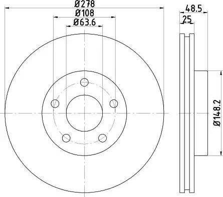 HELLA 8DD 355 119-491 - Disque de frein cwaw.fr