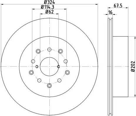 HELLA 8DD 355 114-941 - Disque de frein cwaw.fr