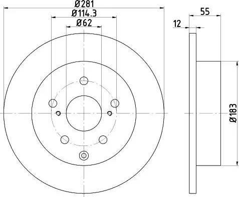 HELLA 8DD 355 114-071 - Disque de frein cwaw.fr