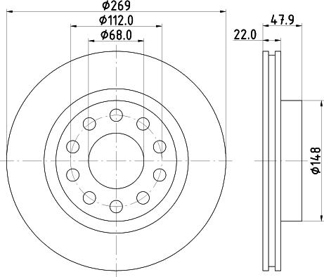 HELLA 8DD 355 115-452 - Disque de frein cwaw.fr