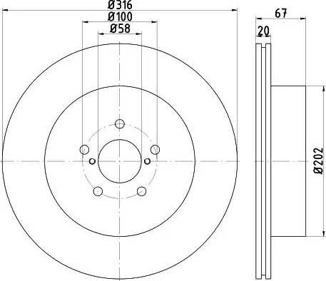 HELLA 8DD 355 115-131 - Disque de frein cwaw.fr