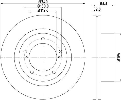 HELLA 8DD 355 116-551 - Disque de frein cwaw.fr