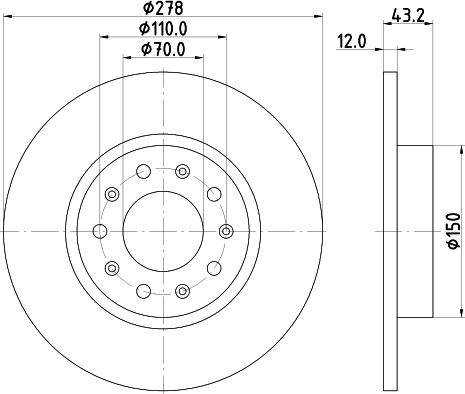 HELLA 8DD 355 116-671 - Disque de frein cwaw.fr