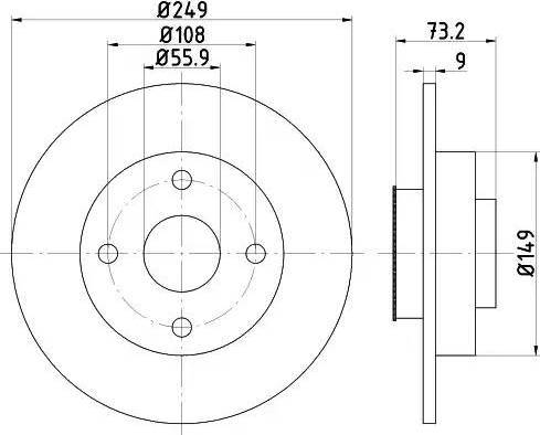 HELLA 8DD 355 116-081 - Disque de frein cwaw.fr