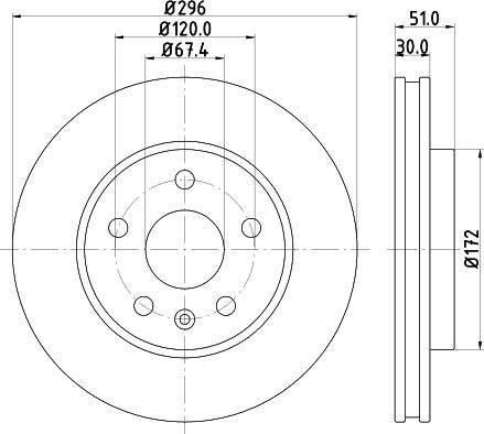 HELLA 8DD 355 116-031 - Disque de frein cwaw.fr