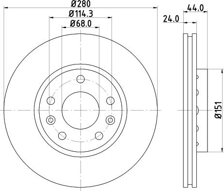 HELLA 8DD 355 124-591 - Disque de frein cwaw.fr