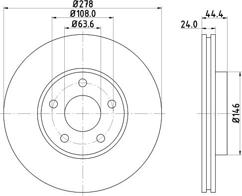 HELLA 8DD 355 110-282 - Disque de frein cwaw.fr