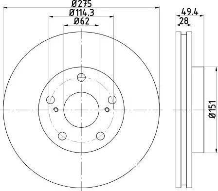 HELLA 8DD 355 111-611 - Disque de frein cwaw.fr