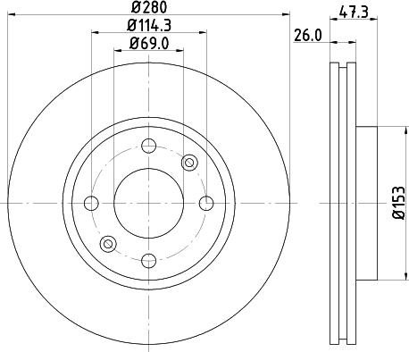 HELLA 8DD 355 111-771 - Disque de frein cwaw.fr