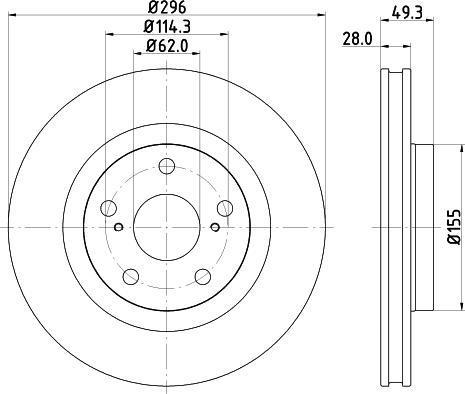 HELLA 8DD 355 118-561 - Disque de frein cwaw.fr