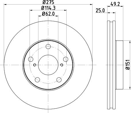 HELLA 8DD 355 118-691 - Disque de frein cwaw.fr