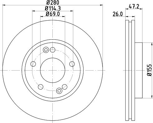 HELLA 8DD 355 118-151 - Disque de frein cwaw.fr