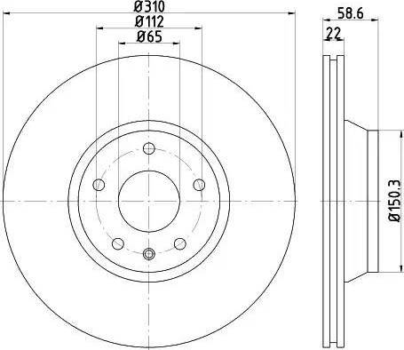 HELLA 8DD 355 122-151 - Disque de frein cwaw.fr