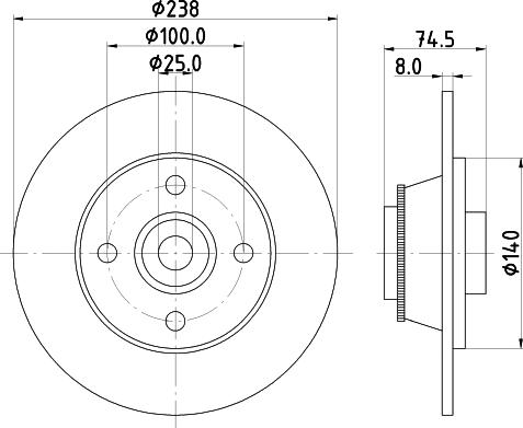 HELLA 8DD 355 113-441 - Disque de frein cwaw.fr