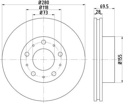 HELLA 8DD 355 113-691 - Disque de frein cwaw.fr