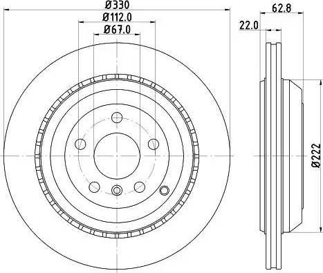 HELLA 8DD 355 121-721 - Disque de frein cwaw.fr