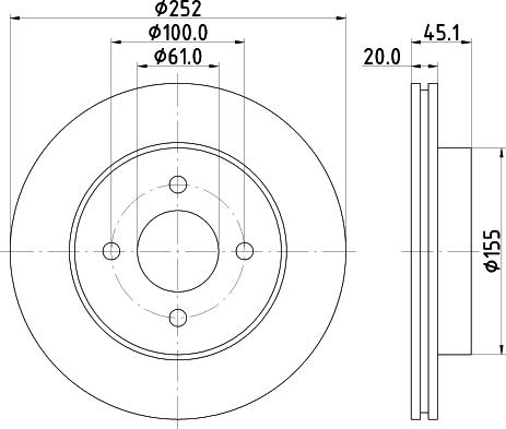 HELLA 8DD 355 112-961 - Disque de frein cwaw.fr