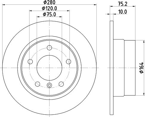 HELLA 8DD 355 112-642 - Disque de frein cwaw.fr