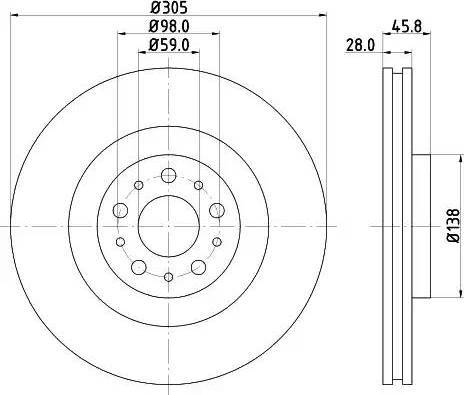 HELLA 8DD 355 117-951 - Disque de frein cwaw.fr