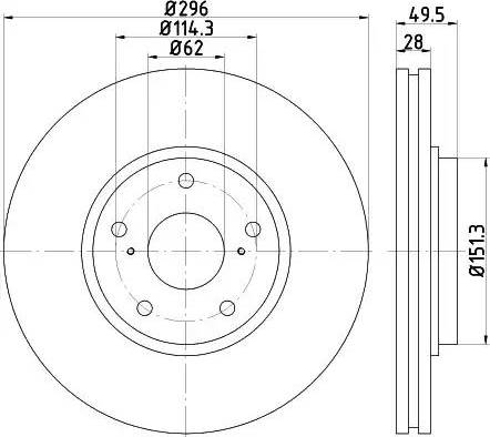 HELLA 8DD 355 117-451 - Disque de frein cwaw.fr