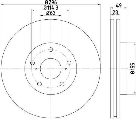 HELLA 8DD 355 117-431 - Disque de frein cwaw.fr