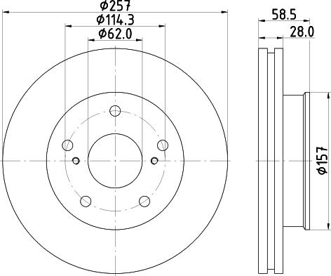 HELLA 8DD 355 117-821 - Disque de frein cwaw.fr