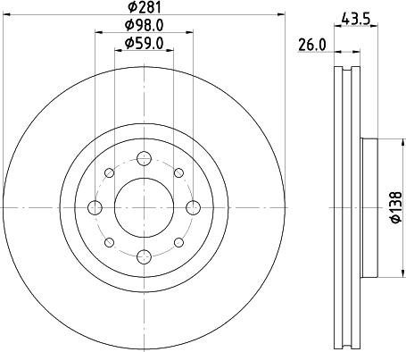 HELLA 8DD 355 134-971 - Disque de frein cwaw.fr