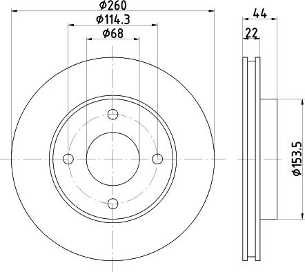 HELLA 8DD 355 134-081 - Disque de frein cwaw.fr