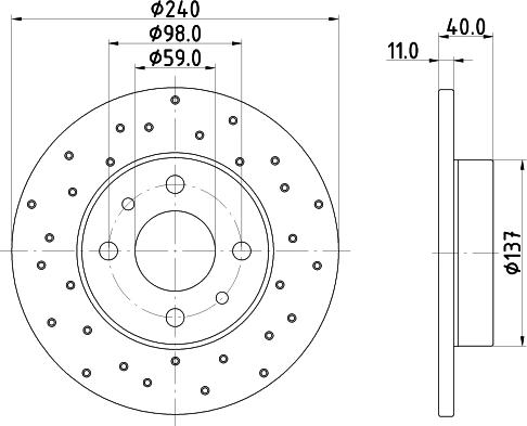 HELLA 8DD 355 134-891 - Disque de frein cwaw.fr