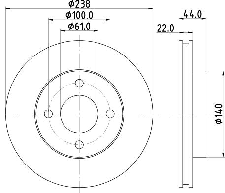 HELLA 8DD 355 134-311 - Disque de frein cwaw.fr