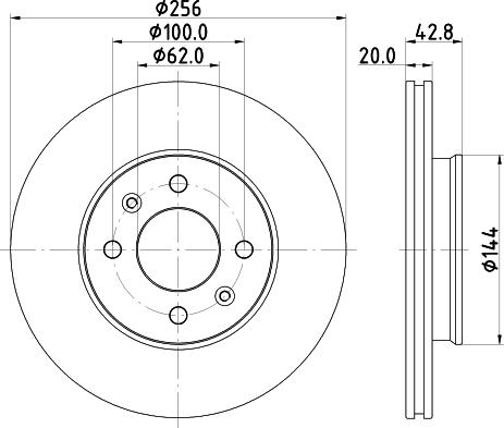 HELLA 8DD 355 130-001 - Disque de frein cwaw.fr