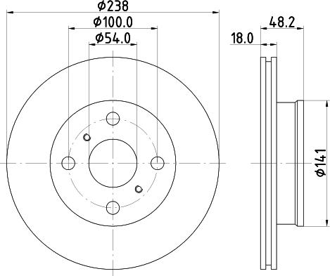 HELLA 8DD 355 133-901 - Disque de frein cwaw.fr