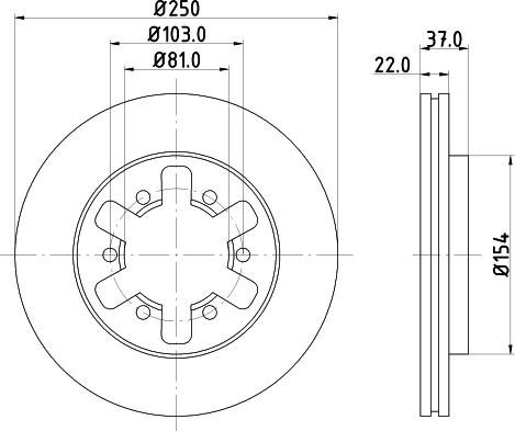 HELLA 8DD 355 133-931 - Disque de frein cwaw.fr