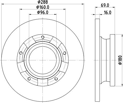 HELLA 8DD 355 133-071 - Disque de frein cwaw.fr