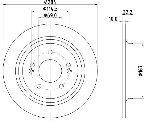 HELLA 8DD 355 132-921 - Disque de frein cwaw.fr