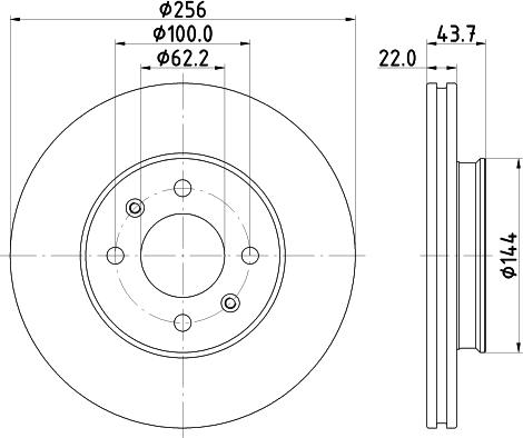 HELLA 8DD 355 132-081 - Disque de frein cwaw.fr